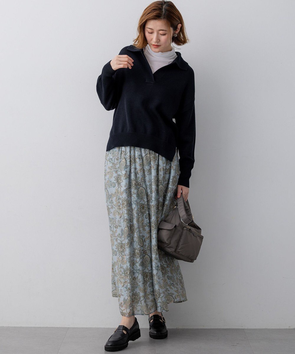 23区 S 【先行予約】Ericaキャラコ ペイズリープリント フレア スカート 