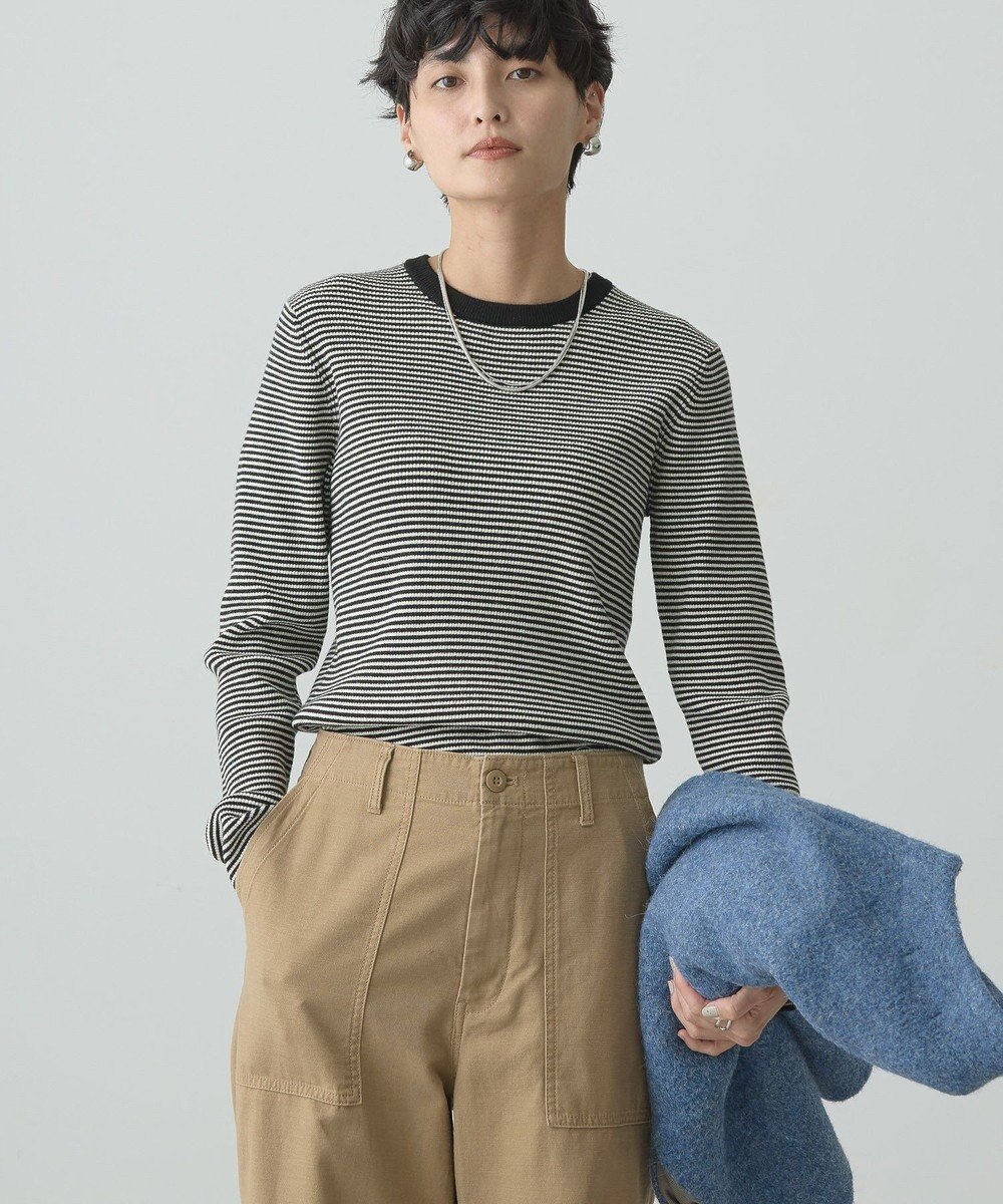 AMERICAN HOLIC バイパチクルーネックリブニットプルオーバー 