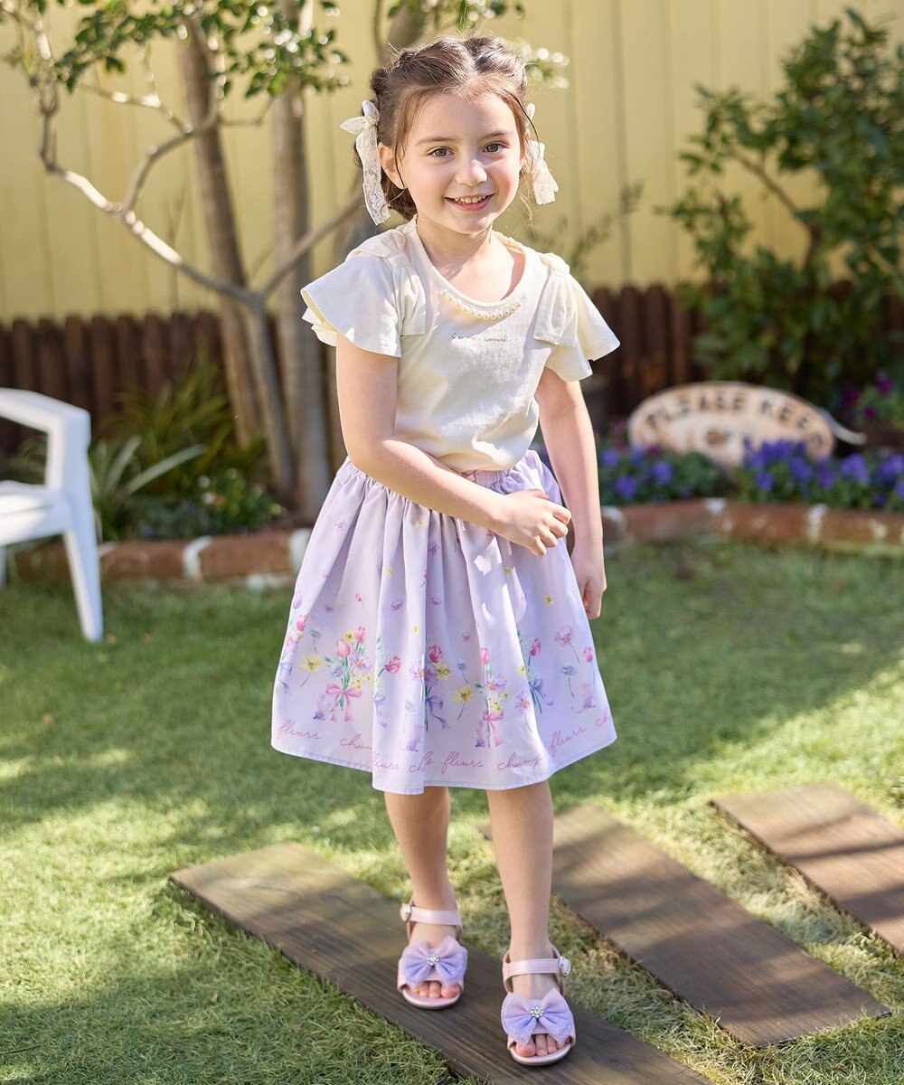 ANY KIDS パール リボン Tシャツ 