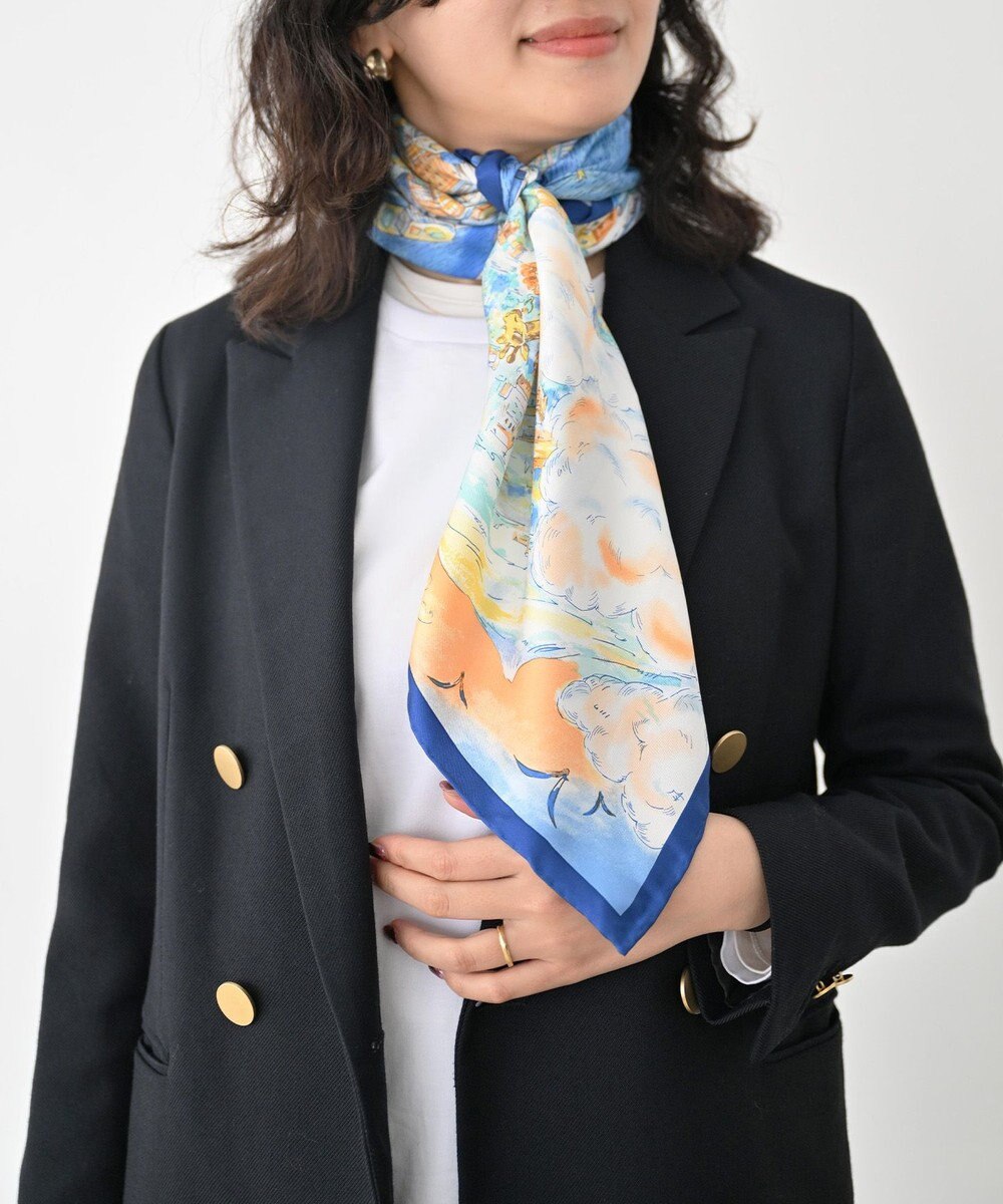 Marca 【伝統横濱スカーフ】YOKOHAMA MINATOMIRAI  大判 シルクツイル スカーフ 