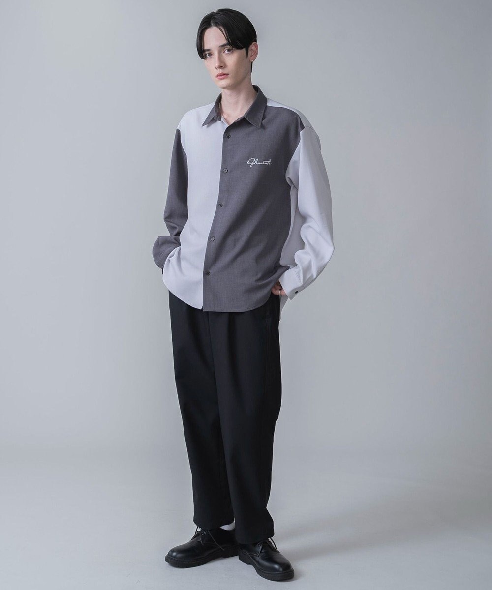 WEGO 【しわになりにくい】ドライポリカラーブロックシャツ（LS） 