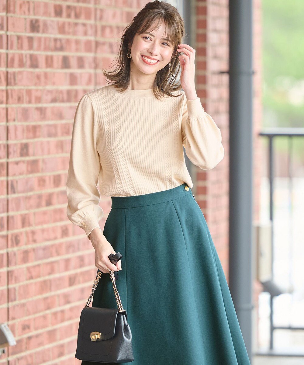 ANY SIS 【CICA加工】ケーブルポイント ニット 