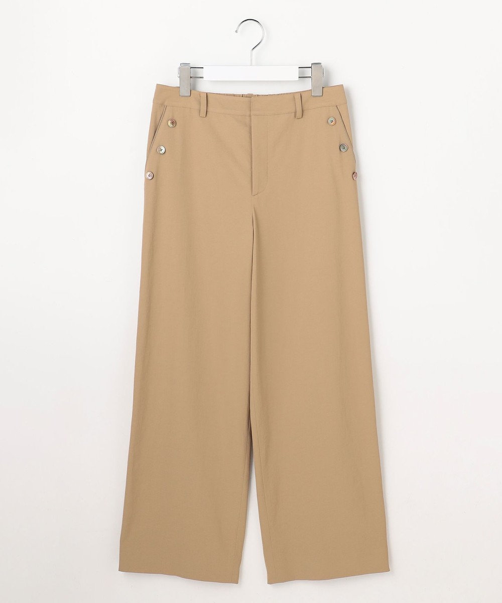 J.PRESS LADIES 麻シェルドライ ワイド ストレート パンツ 