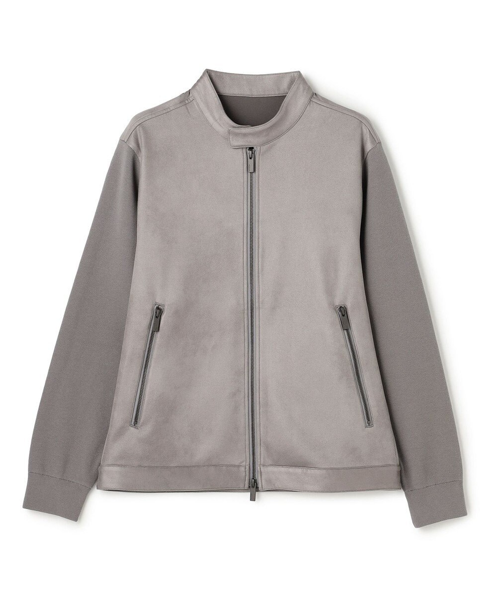 JOSEPH HOMME 【ストレッチ】レザーライクジャージーニットブロック　ZIP UPブルゾン 