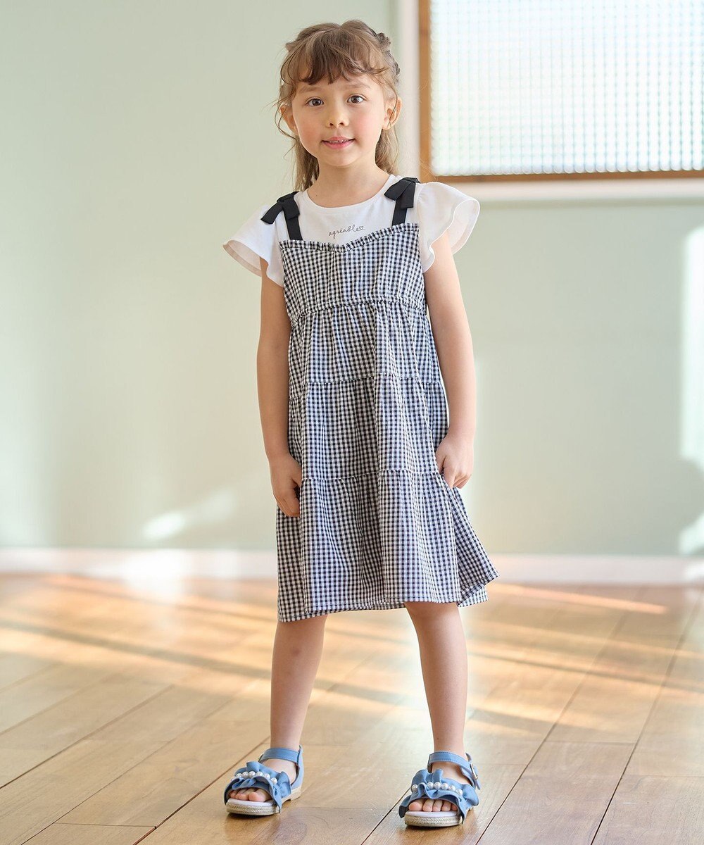 ANY KIDS サッカー ギンガム ワンピース 