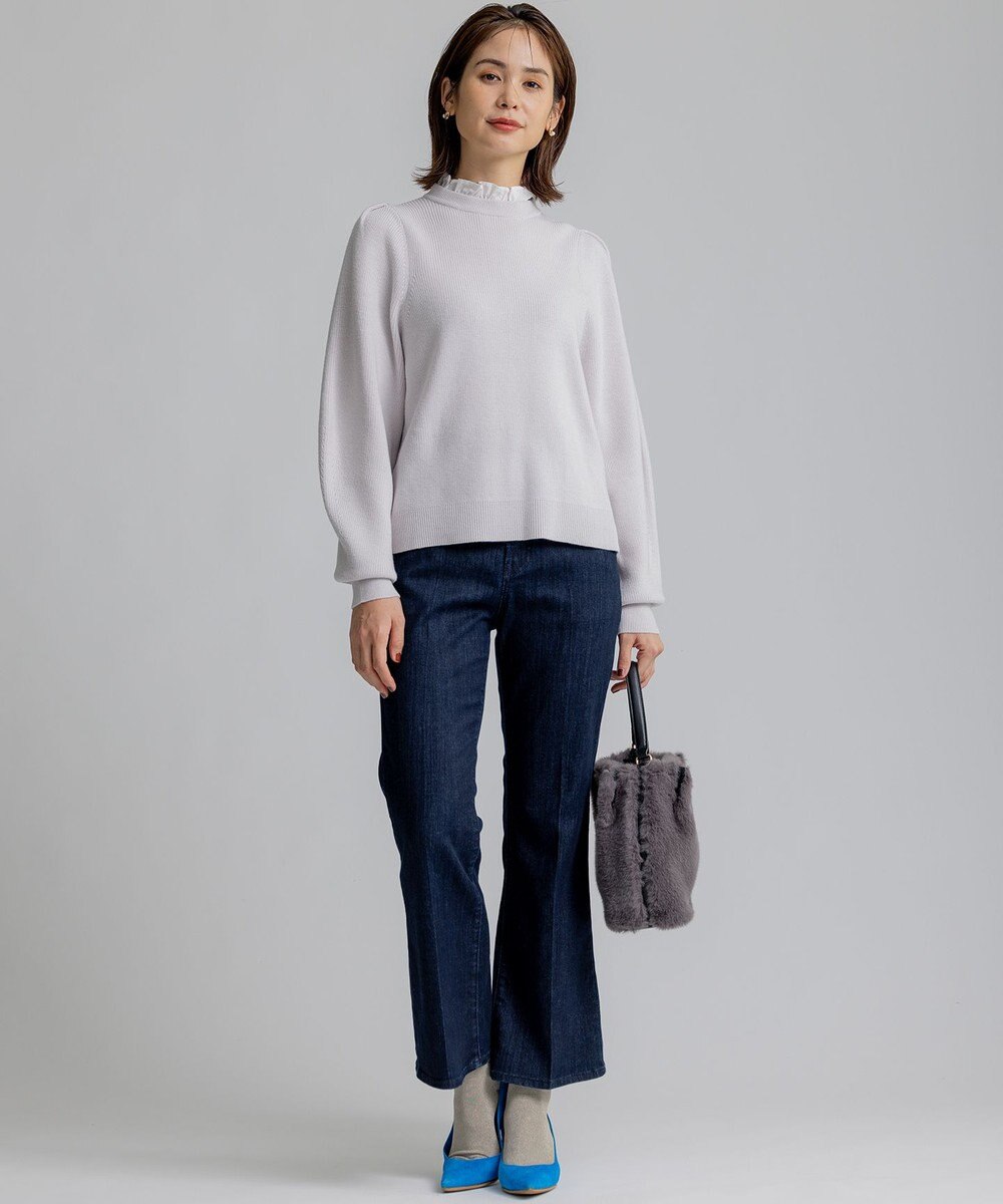 組曲 L 【WEB限定】襟付き片畔ニットプルオーバー 