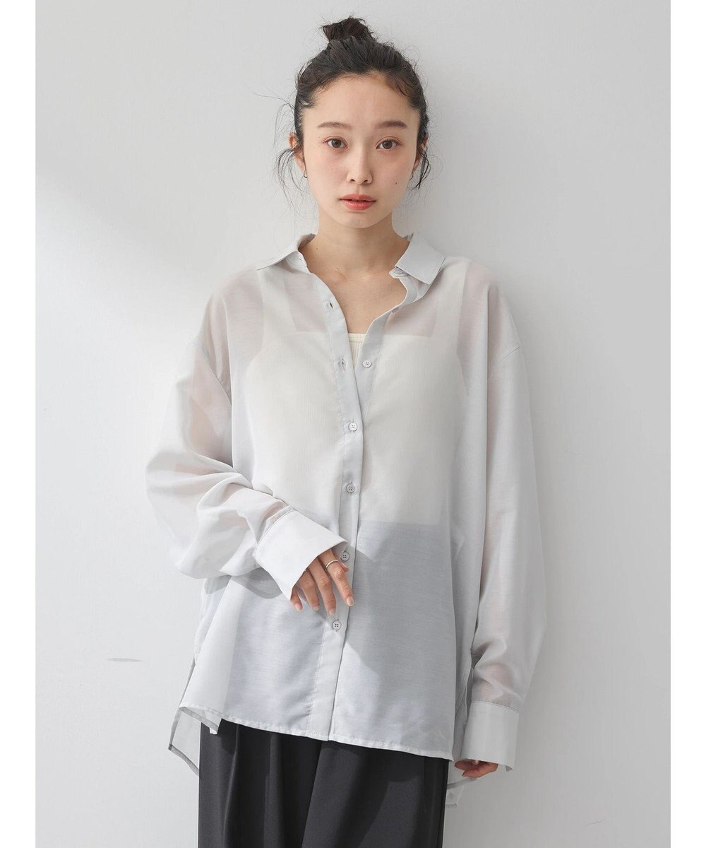 earth music&ecology バックスリットシアーシャツ 