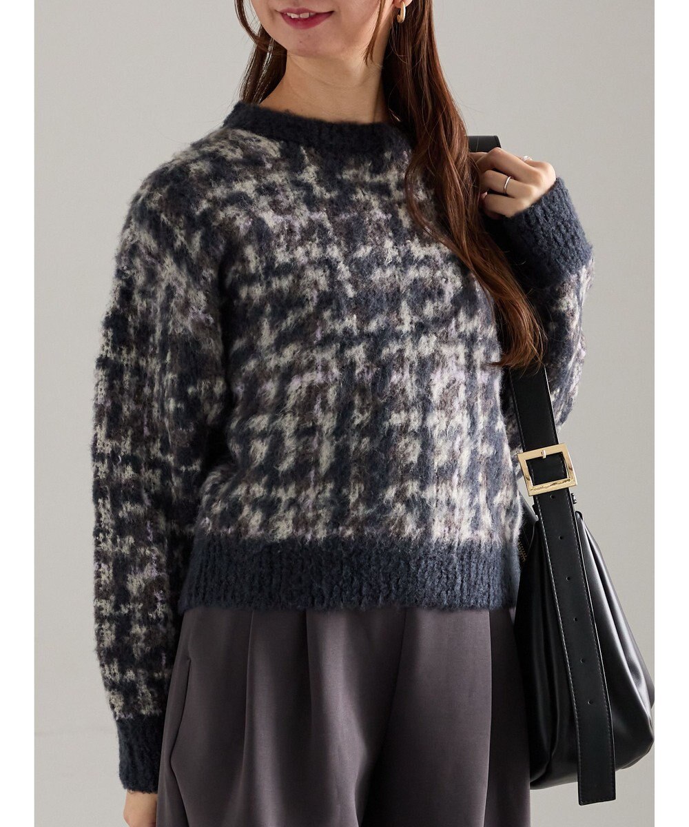 Te chichi チェックジャガードニットプルオーバー 