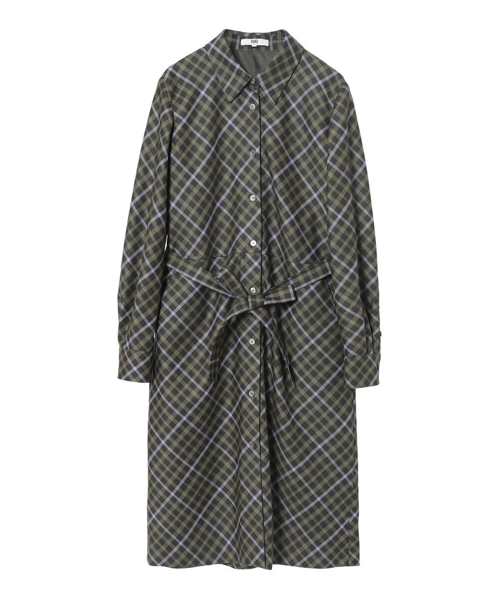 DAKS ハウスチェック バイアスシャツワンピース 
