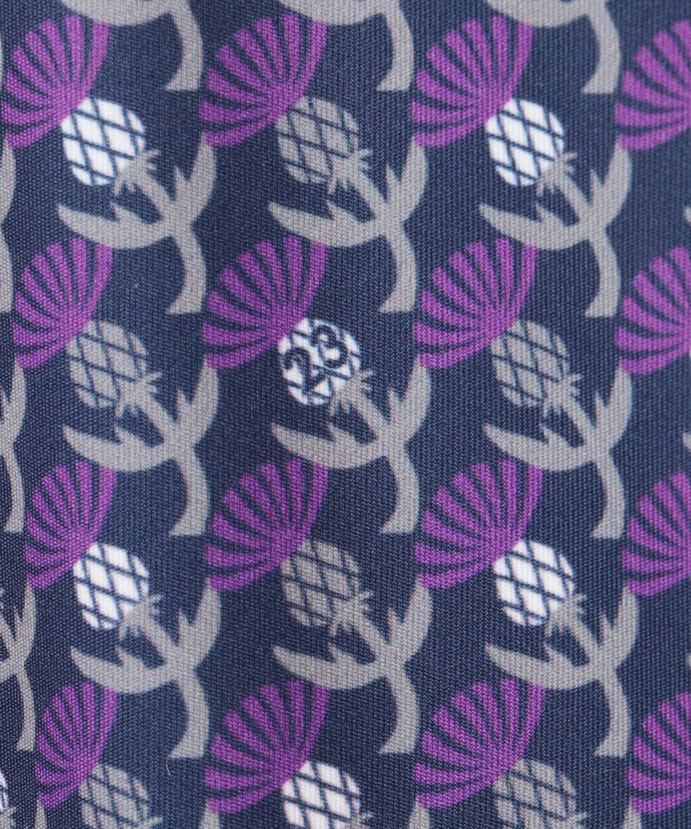 23区GOLF 【WOMEN】【吸水速乾/UVカット】アザミ小紋柄半袖ポロシャツ 