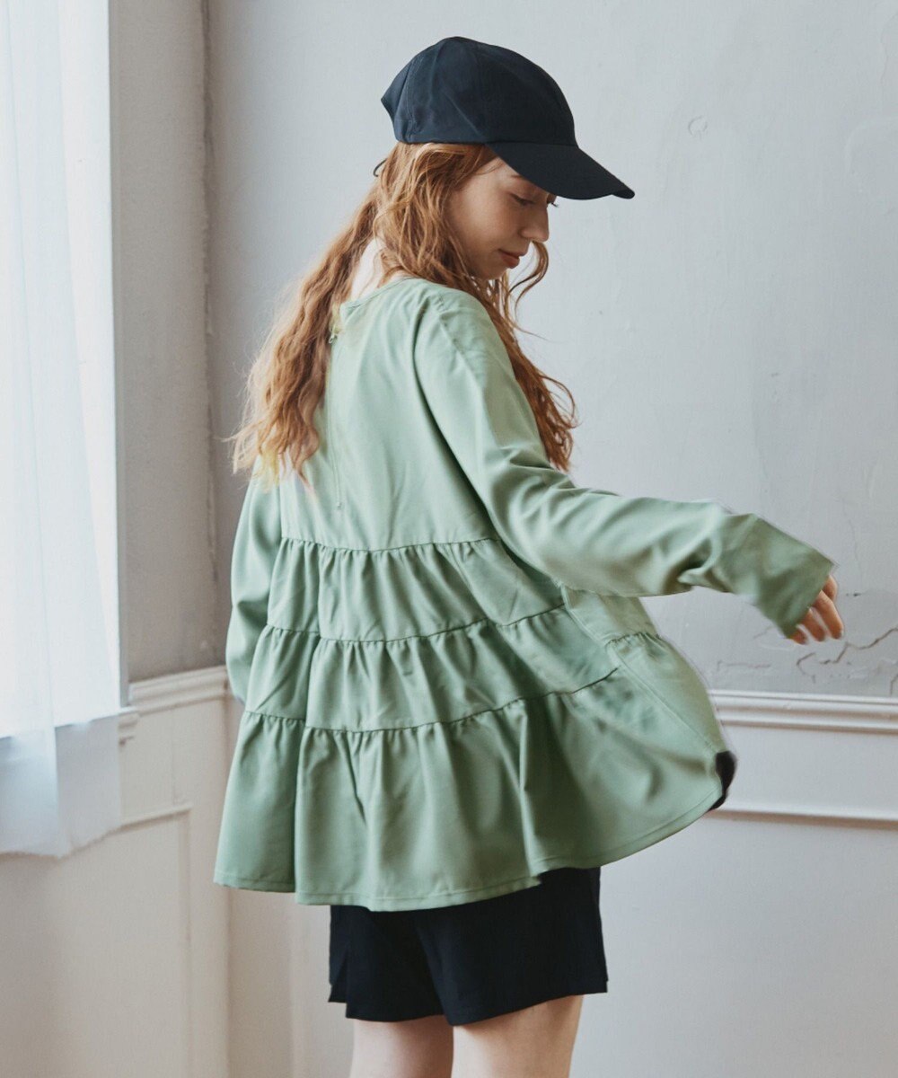 San-ai Resort（三愛水着楽園） 【WEB限定】5点セット キャップ付きUVカットタンキニ+ティアードラッシュセット水着【BeachQueen(ビーチクイーン）】 