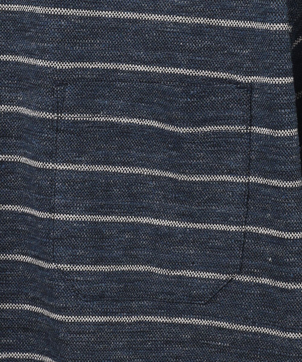 JOSEPH ABBOUD MOUNTAIN 【SPACE／UNISEX】クイックドライ リネンハニカムボーダーポロシャツ 