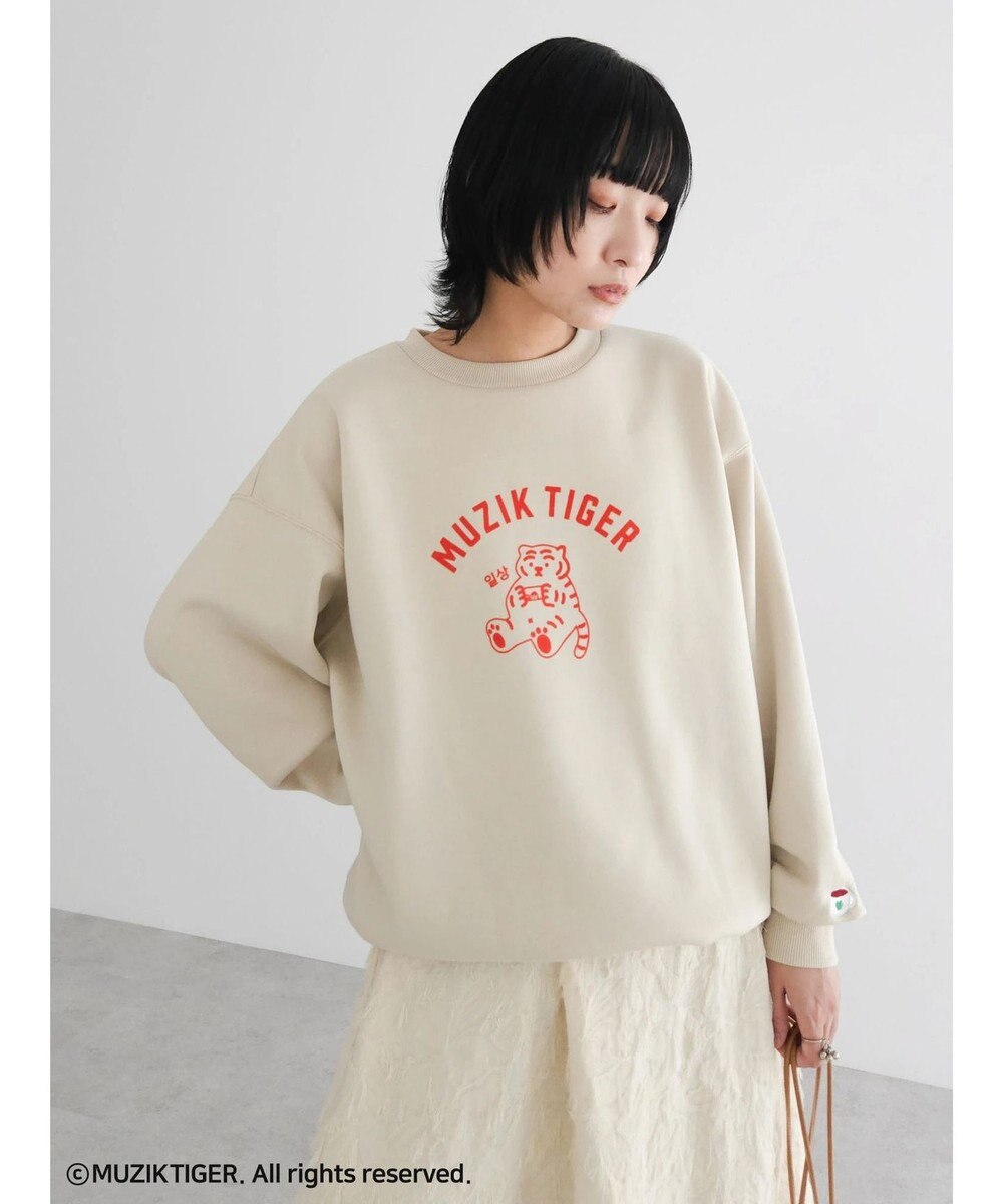 Green Parks ムジークタイガー／裏起毛プリントプルオーバー 