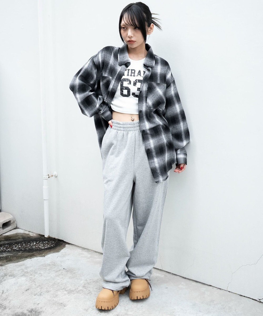 WEGO チェックBIGネルシャツ 