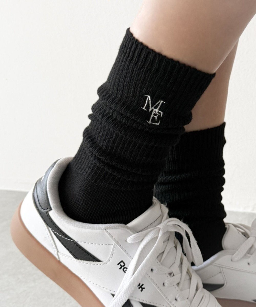 WEGO 刺繍ロゴローゲージゆるリブソックス 