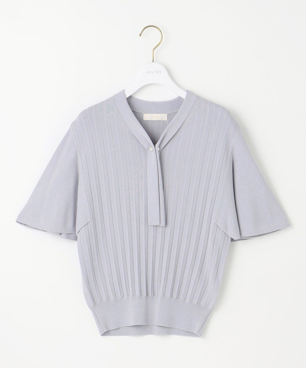 ANY SIS 【UVケア】ボウタイフレアスリーブ ニット 