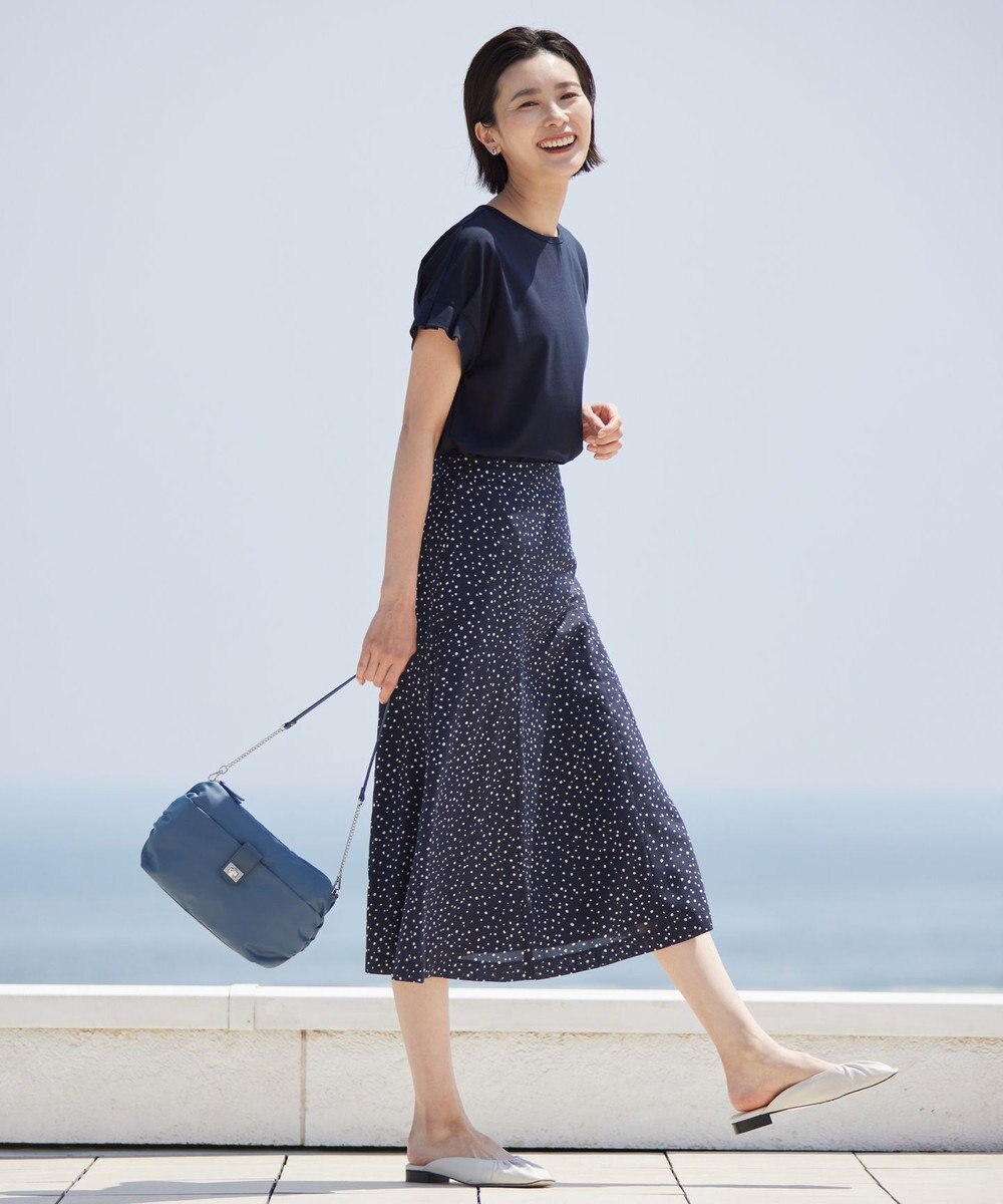 J.PRESS LADIES 【WEB限定カラーあり・接触冷感・UVケア】コンパクトコットンスムース タックスリーブ カットソー 