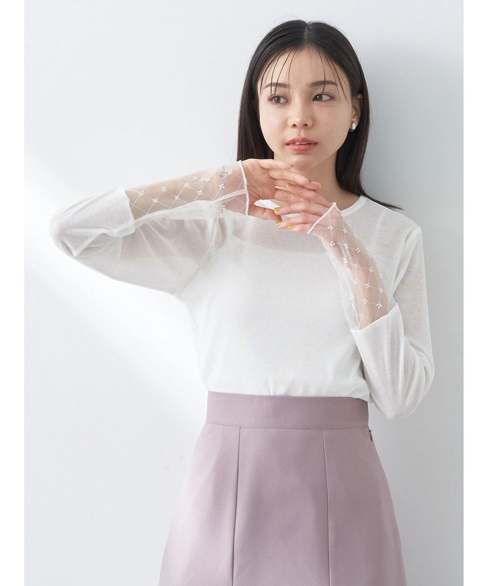 earth music&ecology チュールビジュープルオーバー 