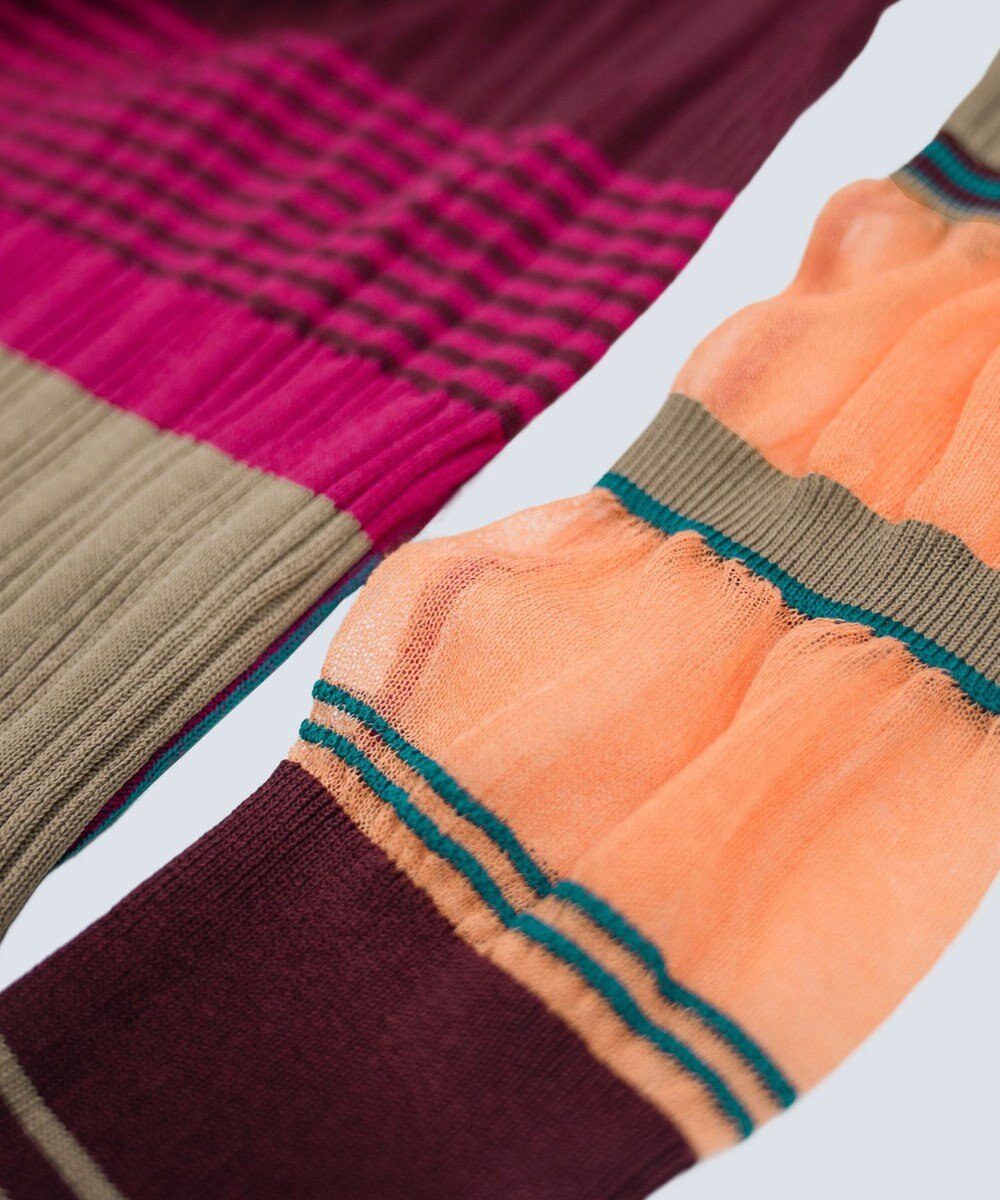 COQ FLAG カラーブロックリブニット 