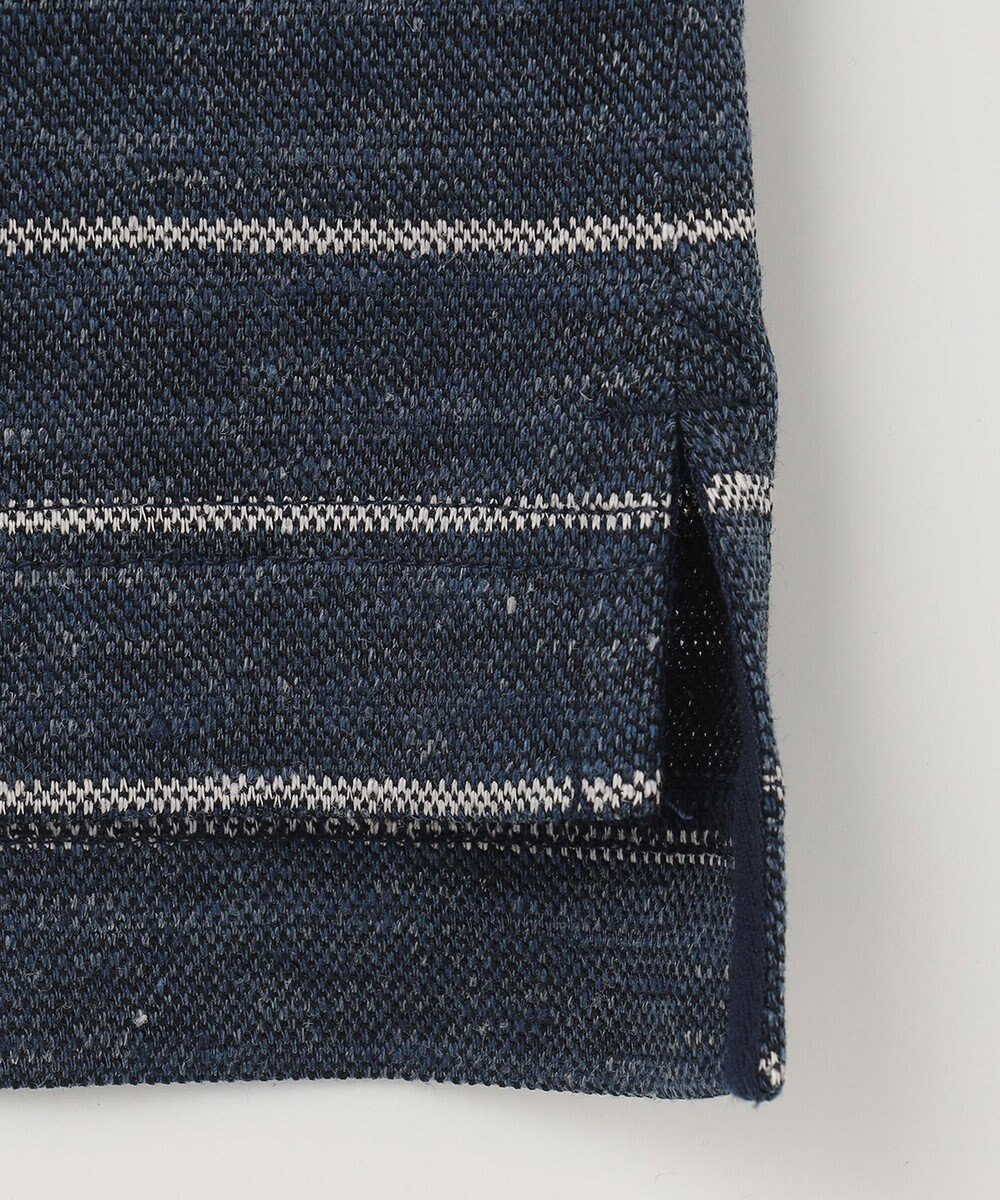 JOSEPH ABBOUD MOUNTAIN 【SPACE／UNISEX】クイックドライ リネンハニカムボーダーポロシャツ 