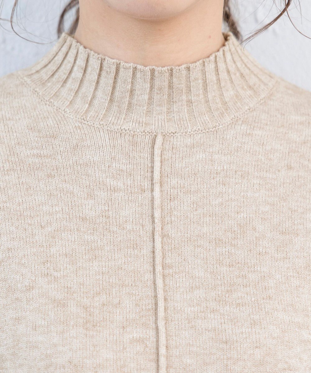 Tiaclasse L 【洗える】もっちり素材が肌触り抜群の配色ニットトップス 