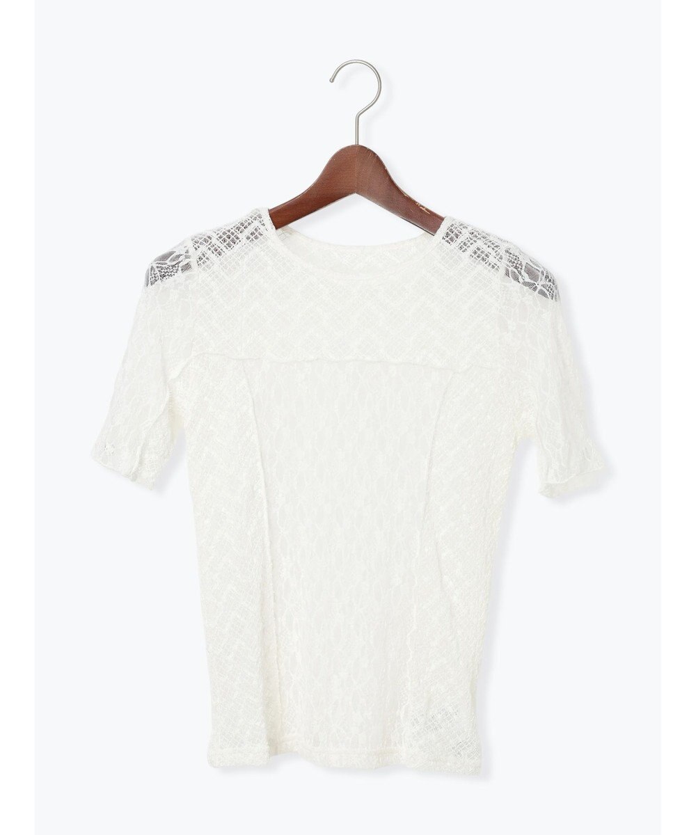 Te chichi パッチワークレース5分袖トップス 