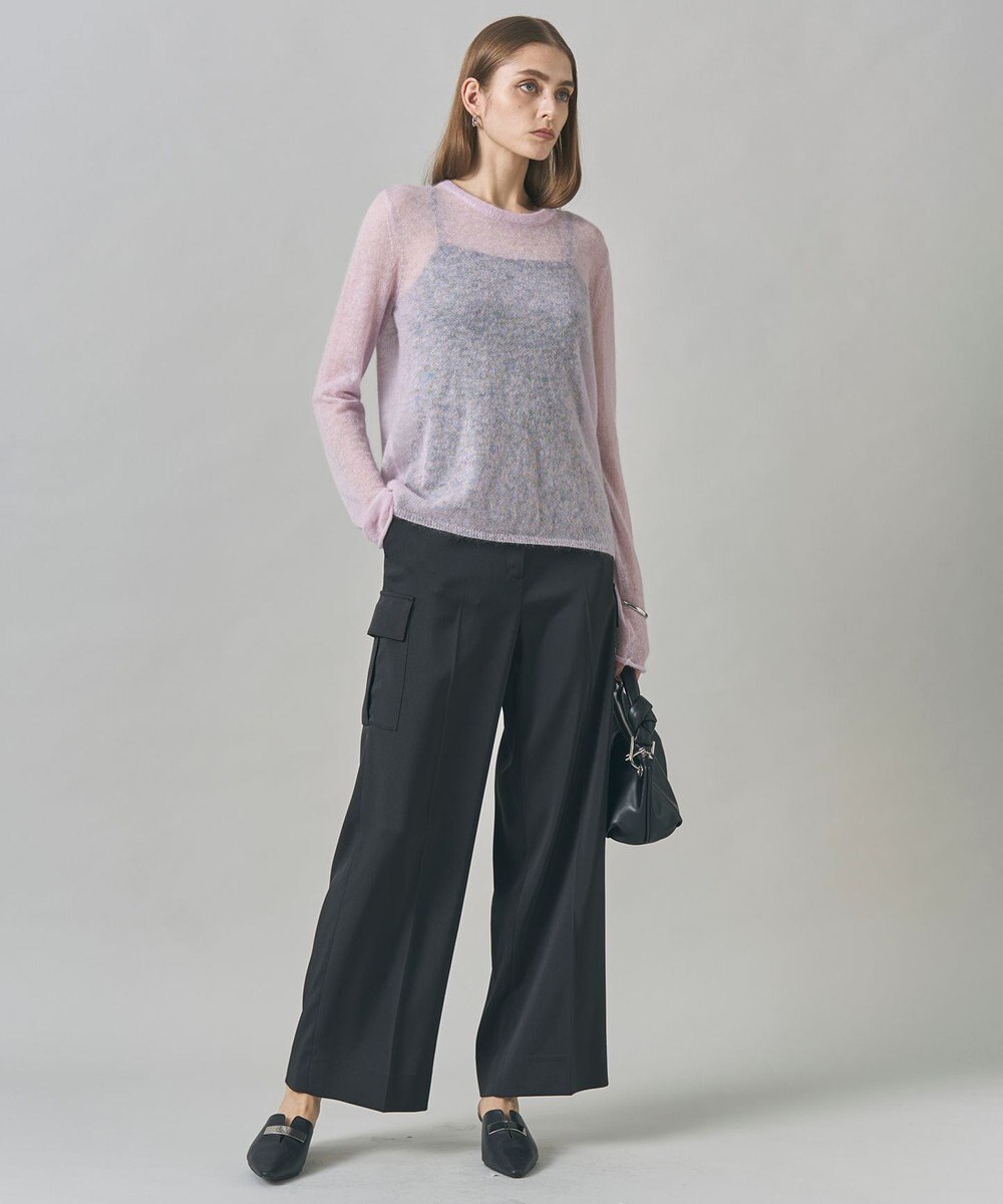 ICB L 【スマートバック仕様・洗える】ストレッチダブルサテン カーゴパンツ 