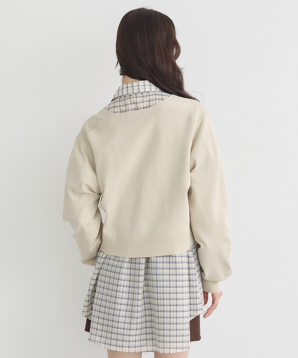 earth music&ecology ロゴ刺繍カーディガン 