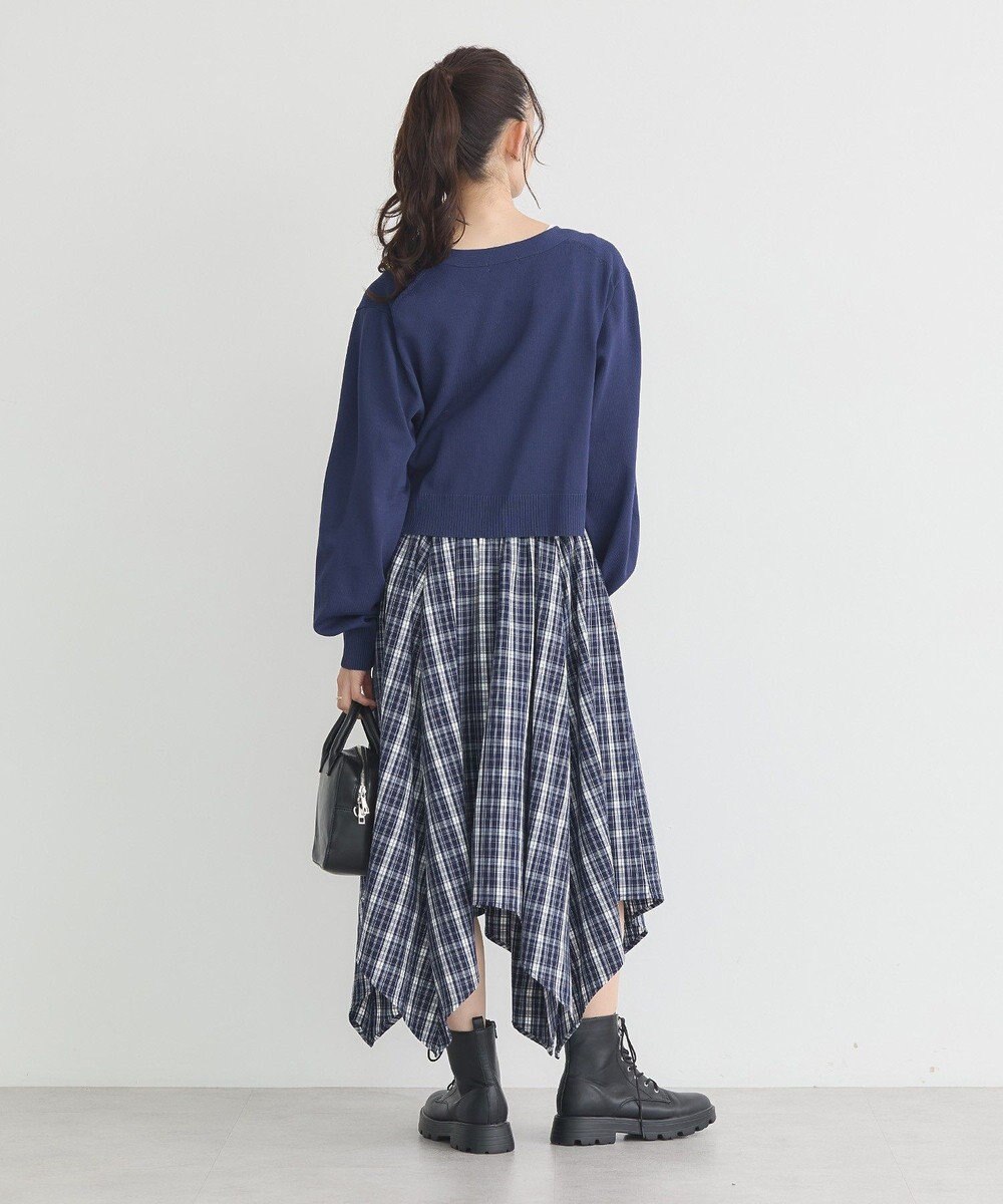 earth music&ecology ロゴ刺繍カーディガン 