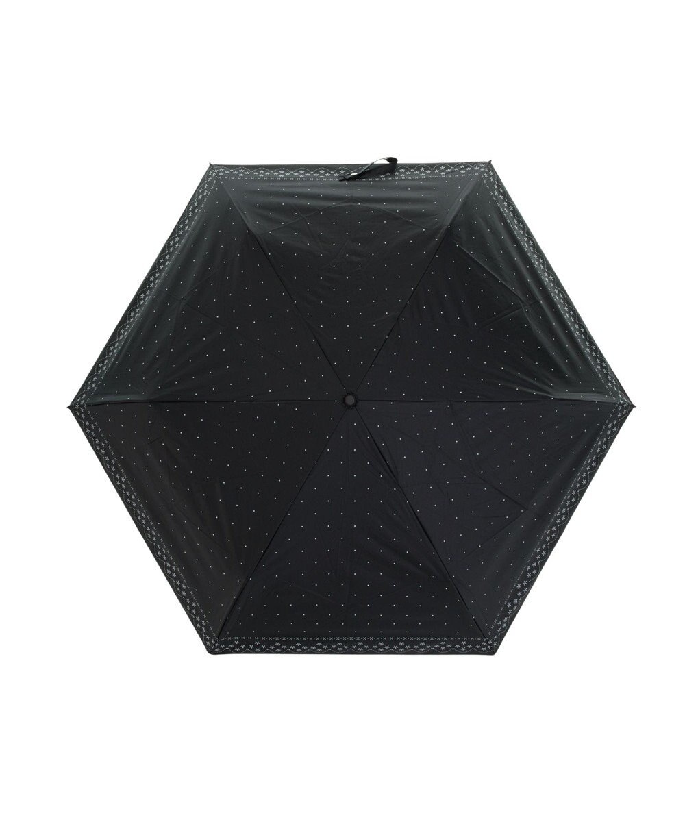 MOONBAT 晴雨兼用日傘 折りたたみ傘 ドット×幾何花／遮光 遮熱 UV 
