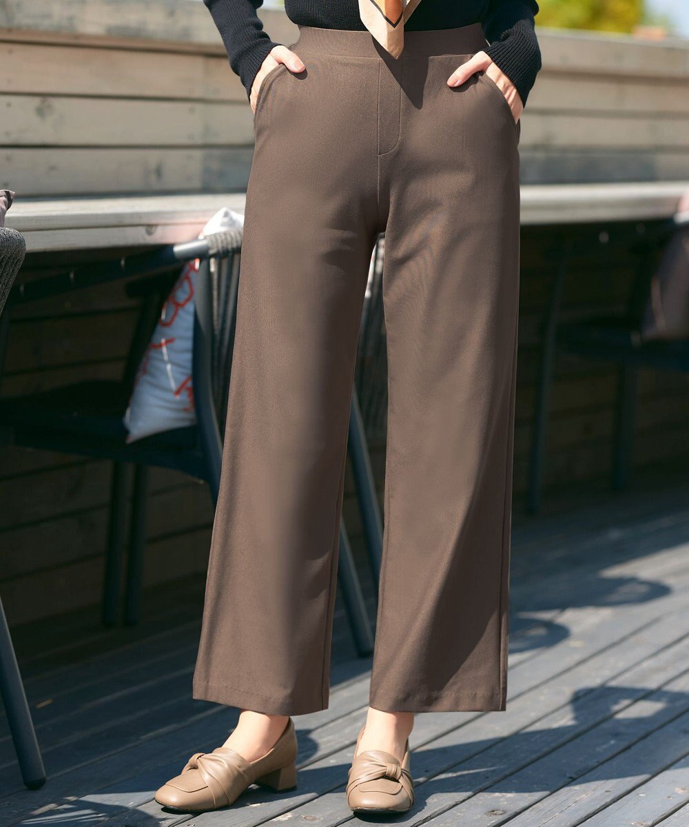 Tiaclasse 【日本製・新色追加・洗える・ストレッチ】エアシルキーワイドパンツ 