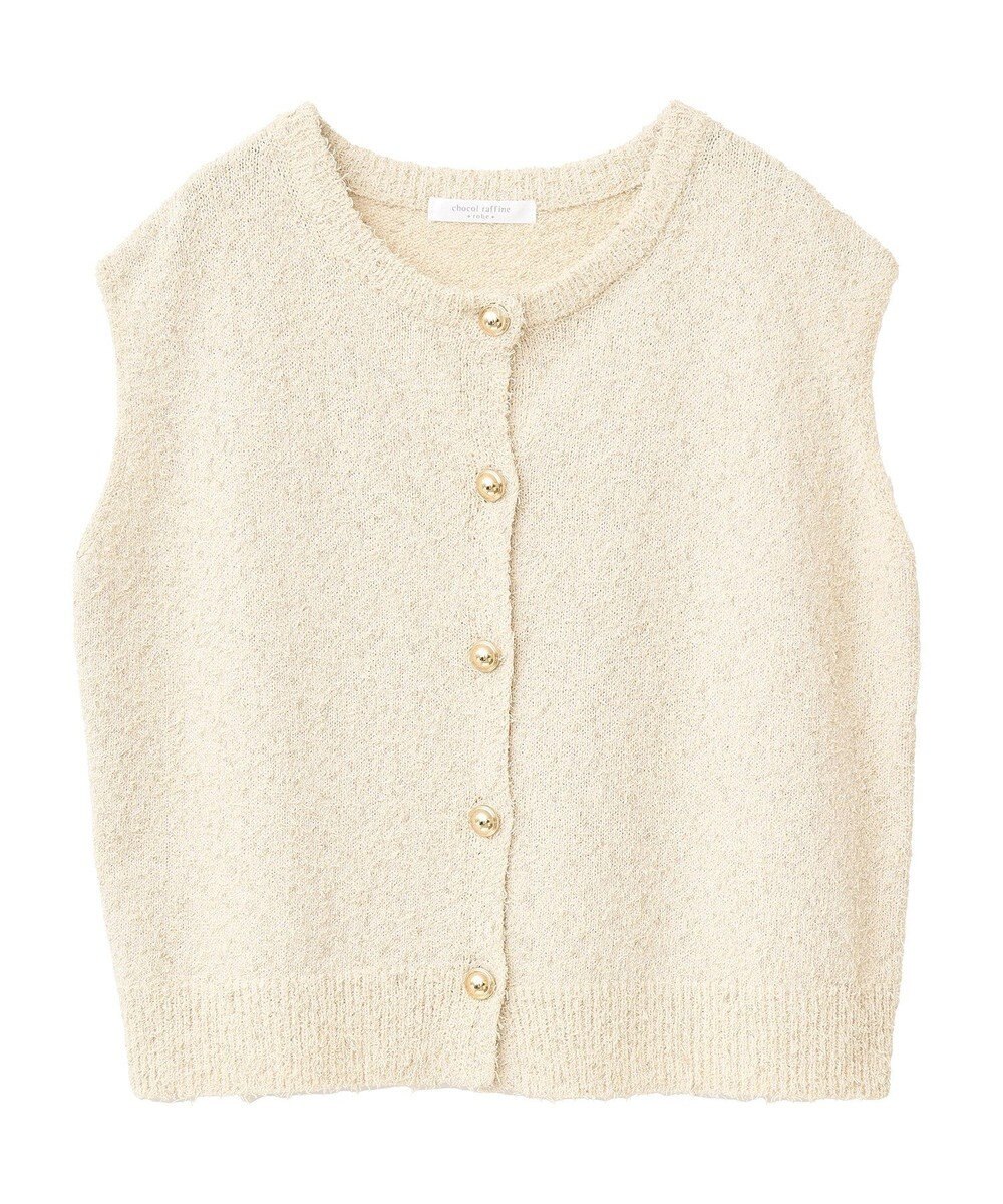 Green Parks ツィード風金釦ニットベスト 