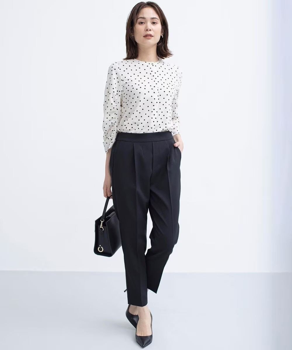 組曲 ドットジョーゼットプリント ブラウス 