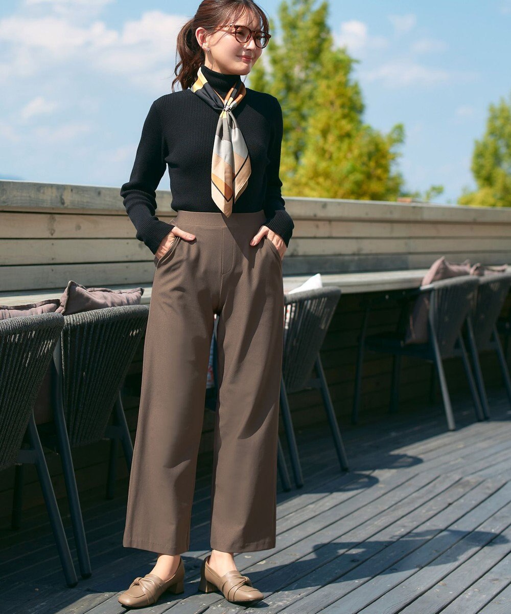 Tiaclasse 【日本製・新色追加・洗える・ストレッチ】エアシルキーワイドパンツ 