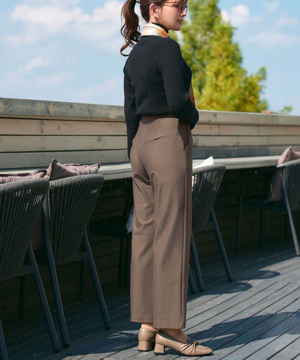 Tiaclasse 【日本製・新色追加・洗える・ストレッチ】エアシルキーワイドパンツ 