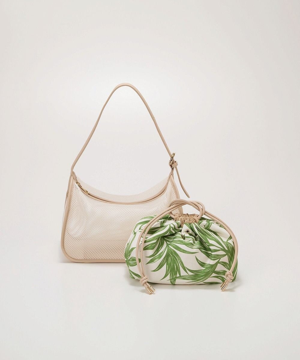 TOPKAPI 【TREASURE TOPKAPI】プリント 巾着バッグ付き メッシュ ワンハンドルバッグ 