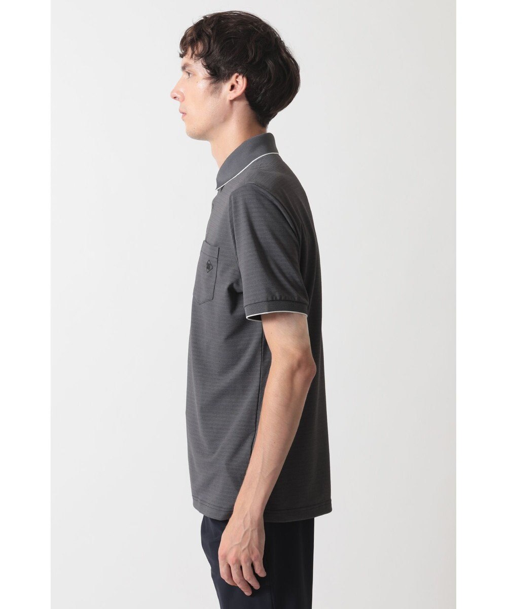 DAKS DAKS GOLF ボーダー冷感リネンミックス 半袖ポロシャツ 