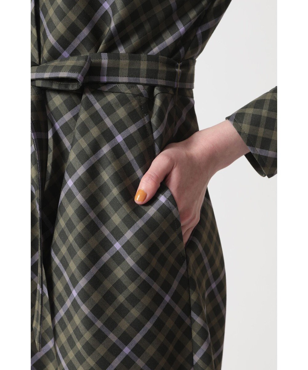 DAKS ハウスチェック バイアスシャツワンピース 