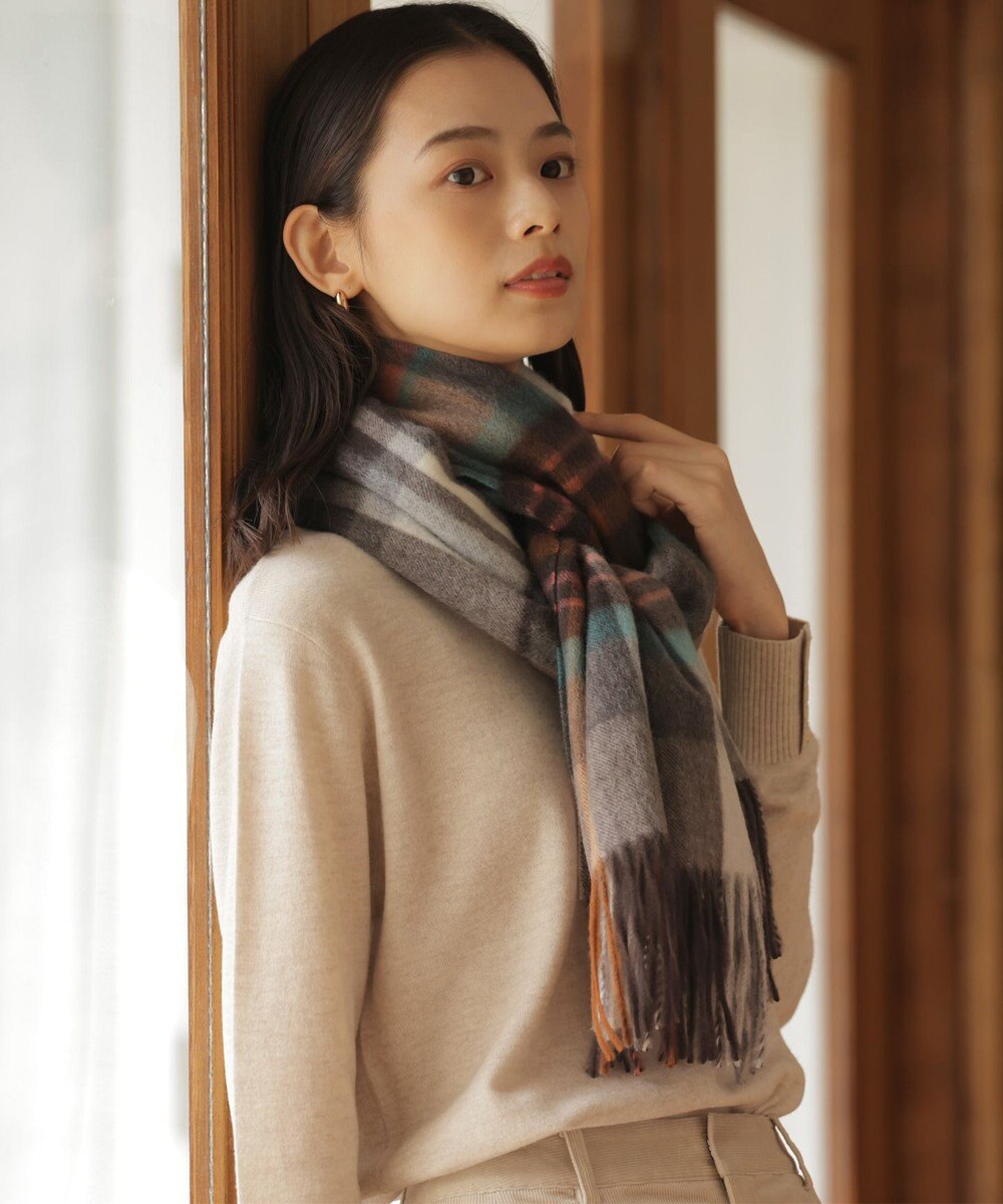 J.PRESS LADIES カシミヤチェック マフラー 