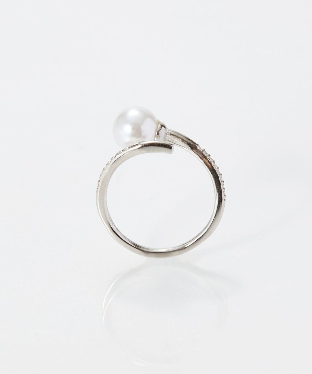 Phoebe 【金属アレルギー対応】ドローラップパールビジューリング　シルバー 