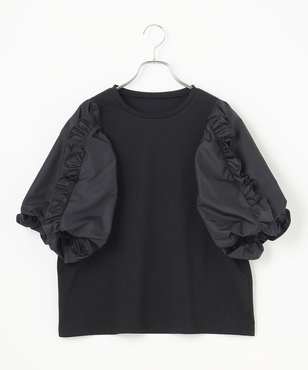 #Newans 【撥水・吸水速乾】コンビネーションフリルスリーブカットソー 