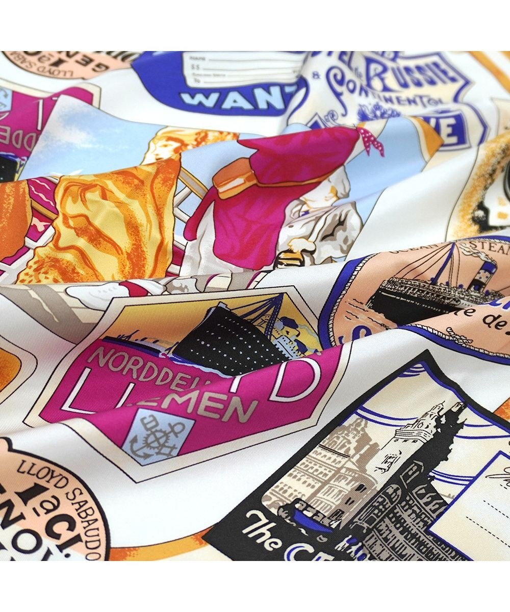 Marca ＜秋の新作！＞【 Marcaオリジナル】ボヤージュ 大判 シルクツイル スカーフ 