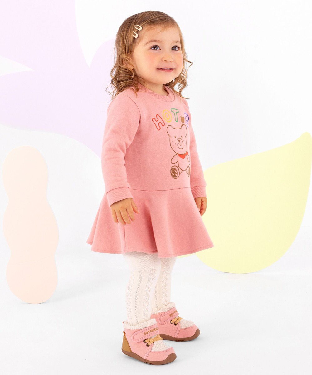 MIKI HOUSE HOT BISCUITS 【80-110cm】【NEW Color Series】裏毛パイル素材 フレアワンピース 