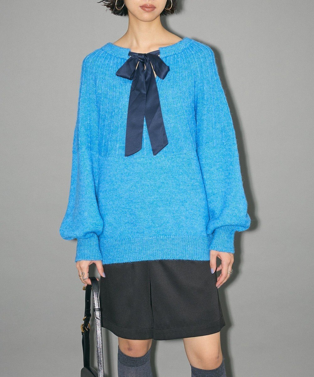 Green Parks ボウタイリボン付きニット 