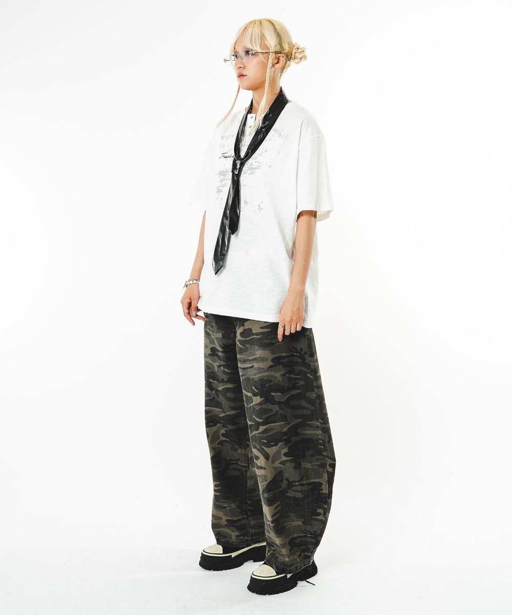 WEGO 【ユニセックス着用ITEM】ハトメバッククロスモチーフパンツ 