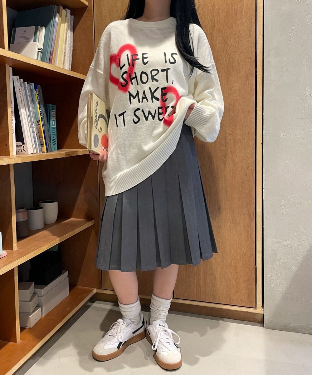 WEGO グラフィックBIGニットプルオーバー 