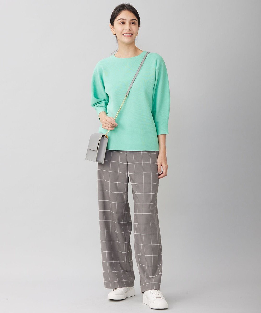 自由区 【洗える】ウィンドウペーンチェックワイド パンツ 