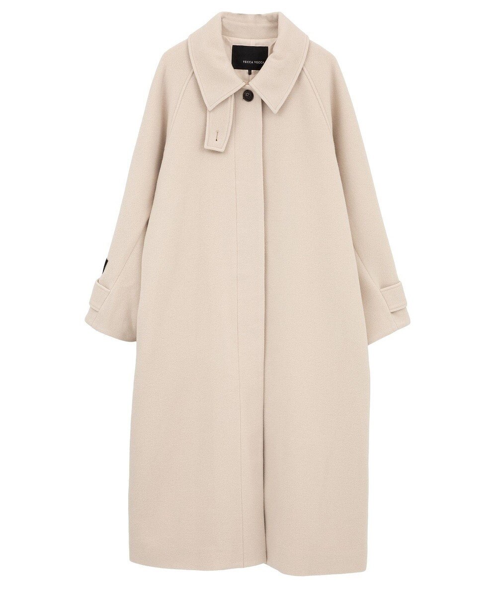 YECCA VECCA ウール混ステンカラーロングコート 