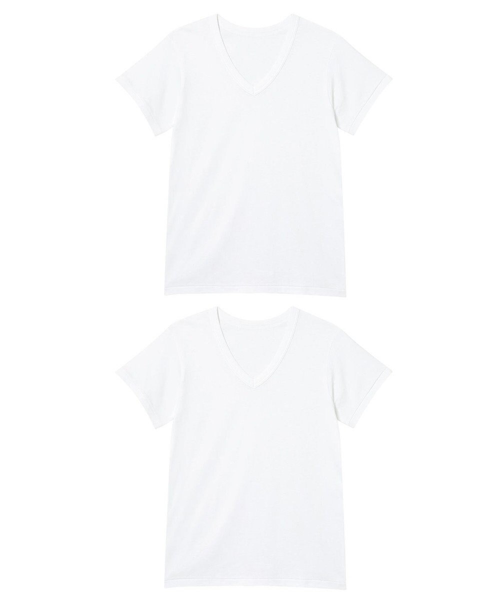 WACOAL MEN インナーシャツ 【2枚組】 3分袖 半袖 綿100%(本体) 伸縮性 肌着 下着 インナー 白 メンズ GL3500 /ブロス バイ ワコールメン 