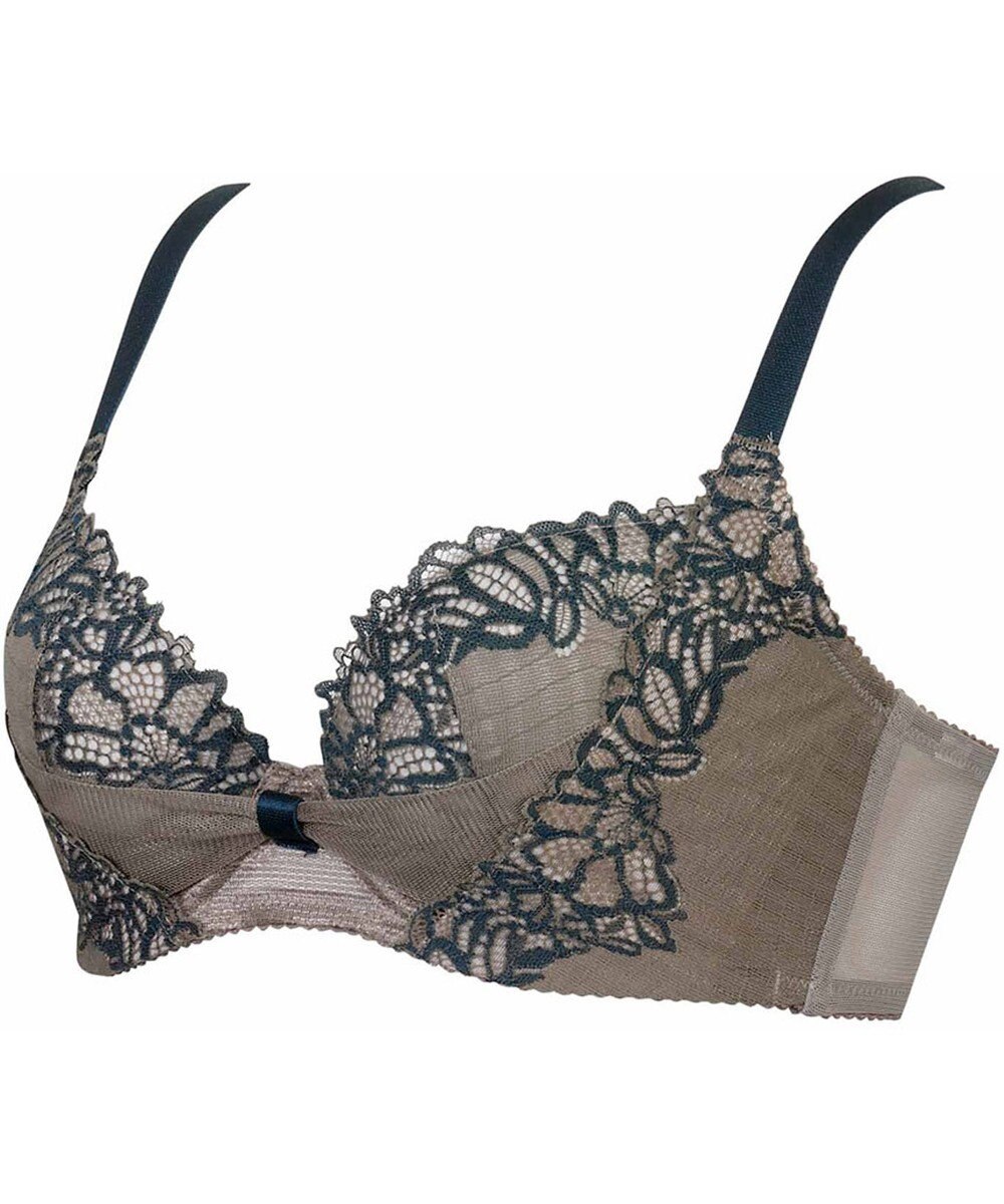 WACOAL 【リボンブラ 脇すっきり】 ブラジャー 脇高設計 着やせシルエット 谷間をメイクしてキープ Gカップまで対応 大きいサイズ レディース BRB433 /ワコール 